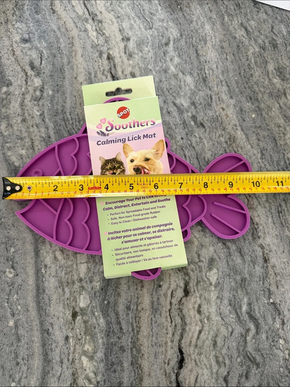 Soothers Calming Lick Mat for Cats & Dogs - Purple Fish Design